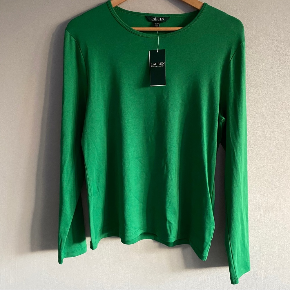 NWT Lauren Ralph Lauren Green long sleeve SZ XL